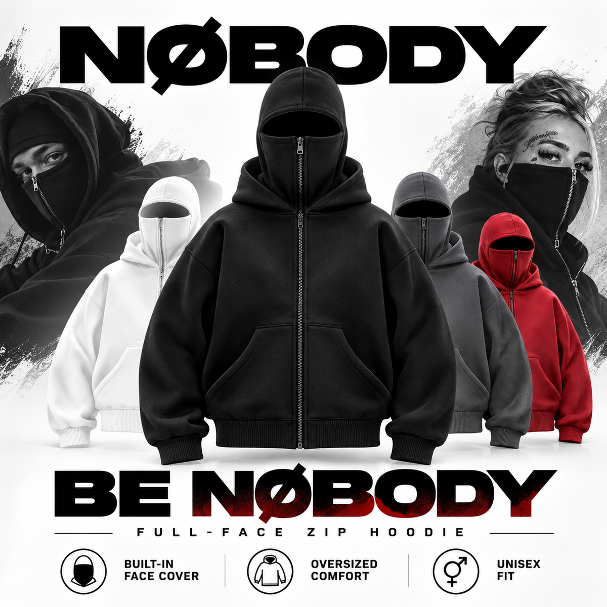 Full-Face Zip Hoodie